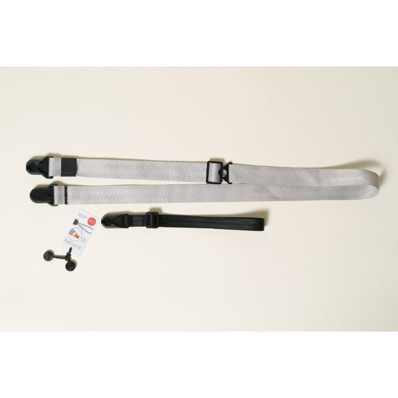 COMBO - Camera Wrist & Neck Strap SILVER & BLACK w/ Peak Design Anchors - Picture 3 of 12